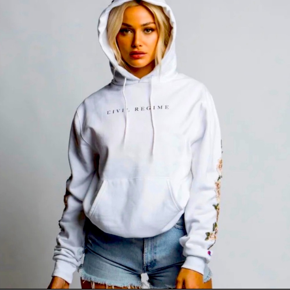 Civil Regime White Champion Pink Rose Hoodie Large UNOPENED NEVER WORN RARITY!